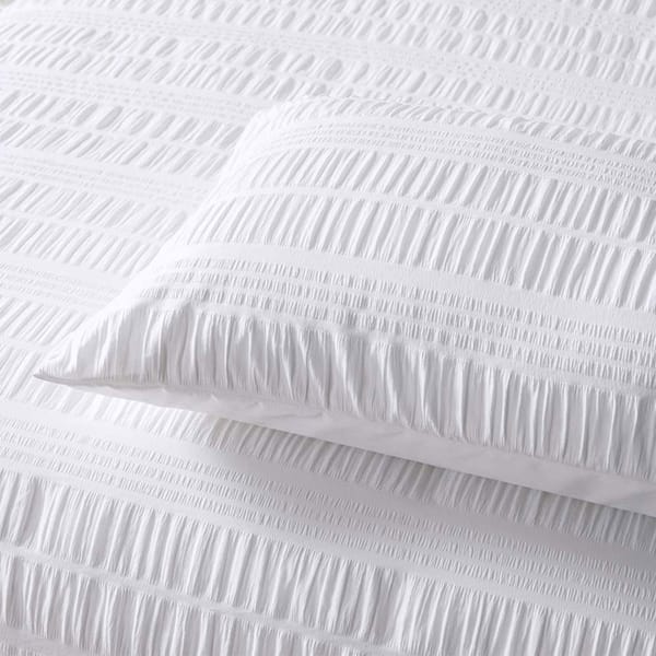 Seersucker White Quilt Cover Set