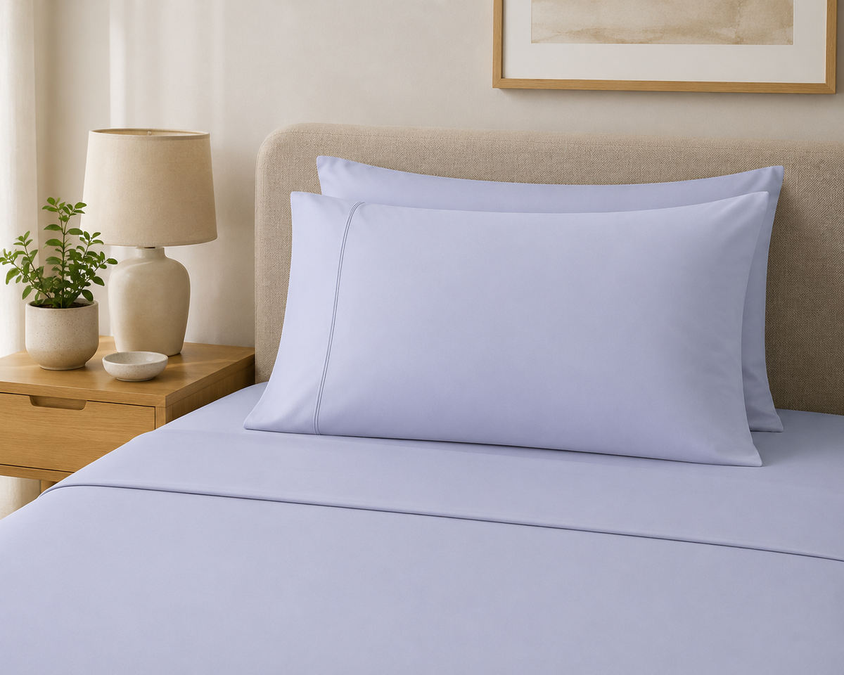Bianca Fletcher Flannelette Cotton Sheet Set - Steel Blue
