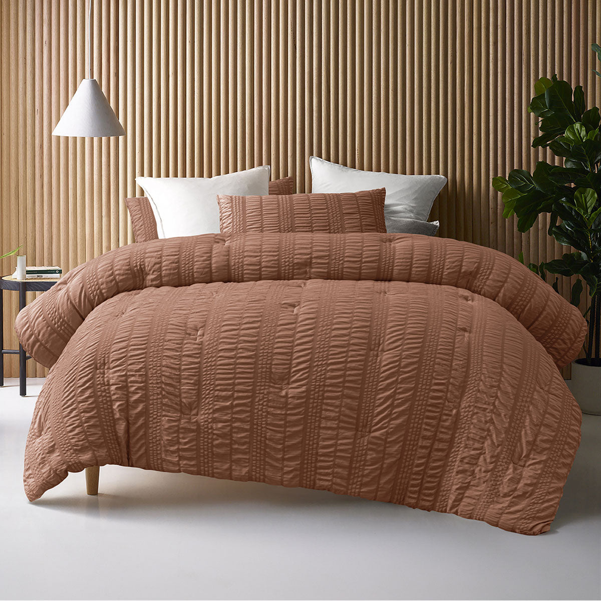 Seersucker Tobacco 3 Piece Comforter Set – Pure Dream Collection