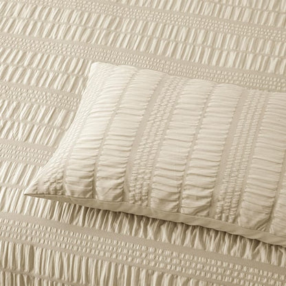 Seersucker Natural Quilt Cover Set