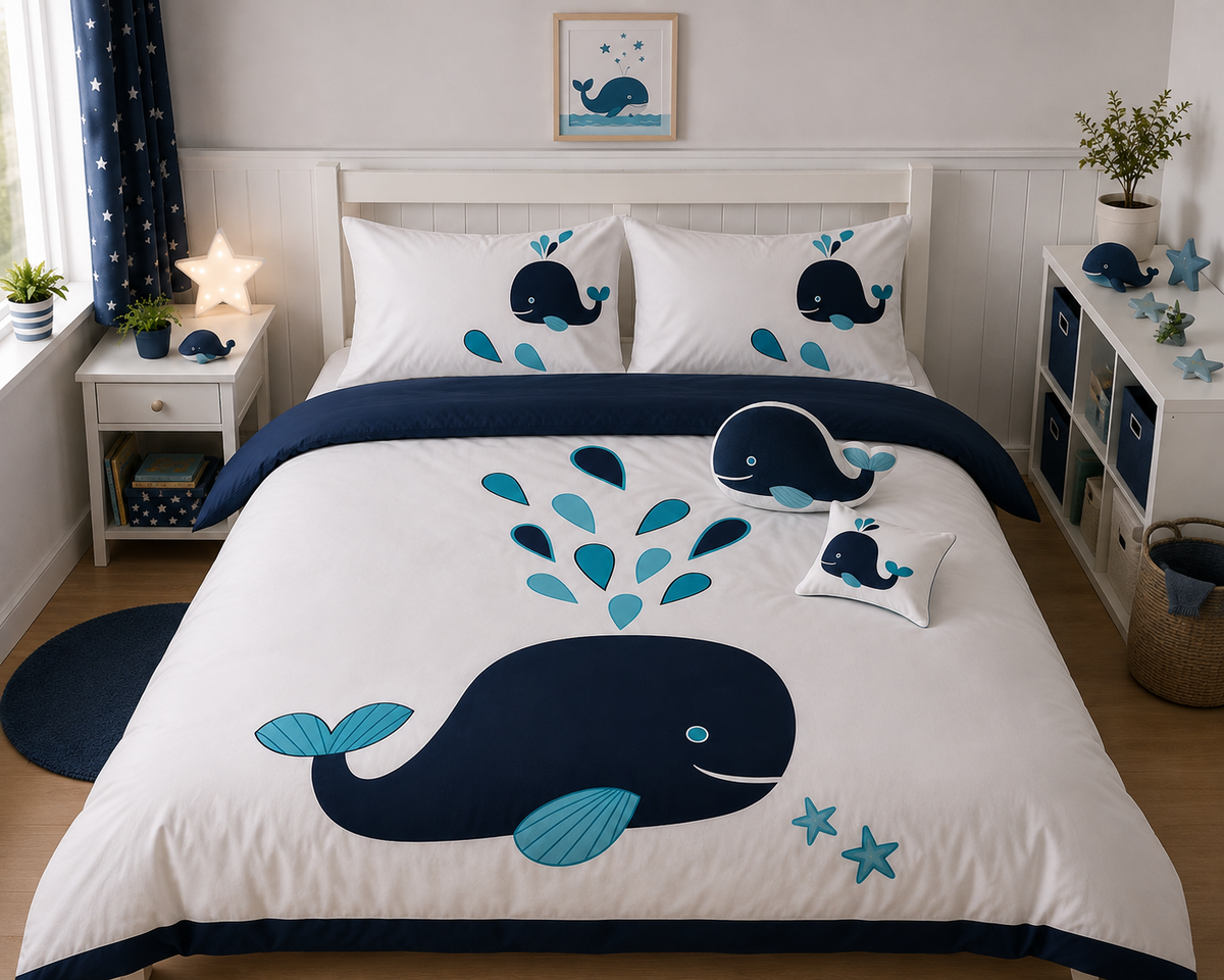 Navy Whale Kids Adventure 4 Pcs Comforter Set
