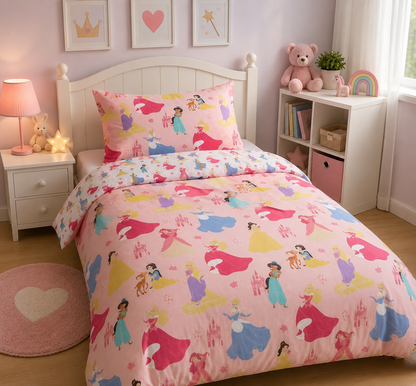 Disney Princess Reversible Licensed Quilt Cover Set - Single